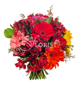 alstroemerias roses and gerberas bouquet